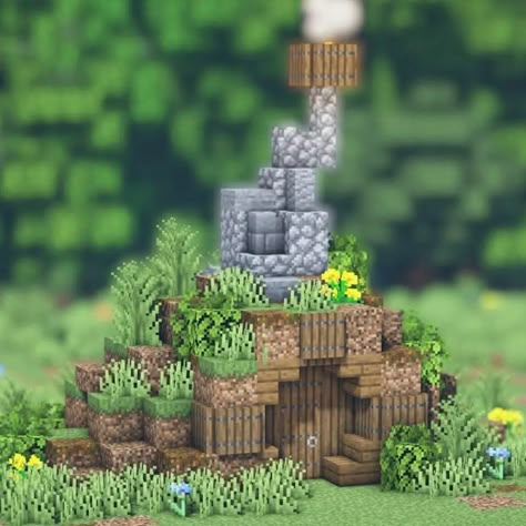 All of the resources are easy to get, but the result is just fantastic. If you don't know what to build in the early game, try this overgrown dirt hut out! Minecraft House Ideas Tutorial, Overgrown Minecraft, Hut Minecraft, Hut Aesthetic, Minecraft House Ideas Easy, Minecraft Home, Case Minecraft, Minecraft House Ideas, Bangunan Minecraft