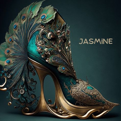 Disney High Heels, Fantasy Heels, Disney Heels, Peacock Heels, Peacock Fashion, Peacock Shoes, Fantasy Shoes, Whimsical Shoes, Crazy Heels