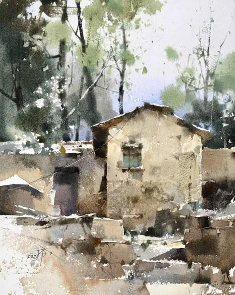 Chien Chung Wei Vladislav Yeliseyev, Chien Chung Wei, Impressionistic Art, Watercolor Art Landscape, Abstract Watercolor Landscape, Watercolor Architecture, Watercolor Paintings For Beginners, City Painting, Watercolor Painting Techniques