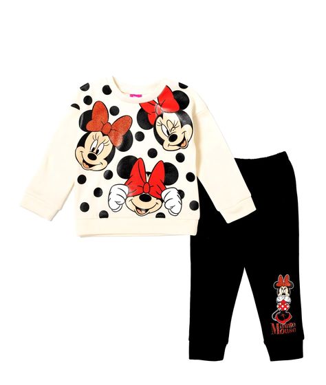 DISNEY MINNIE Fashion Sweatshirt Pullover Minnie Mouse Sweatshirt, Matching Pants Set, Minnie Mouse Outfits, Disney Toddler, Minnie Mouse Girl, Cozy Winter Outfits, Baby Mouse, Girls Fleece, Stylish Pants