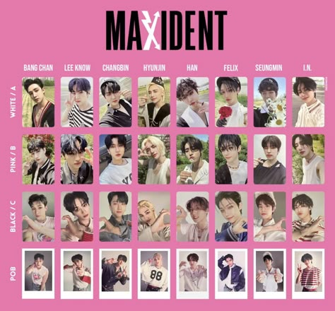 Stray Kids <MAXIDENT> photocard list "HAN" #MAXIDENT #Case143 Skz Photocards Printable Maxident, I.n Maxident Photocard, Skz Photocards Printable Ot8, فوتكارد Stray Kids, Skz Maxident Pc Template, Stray Kids Maxident Photocard Template, Han Maxident Photocard, Straykids Maxident Photocard, Maxident Album Photocards