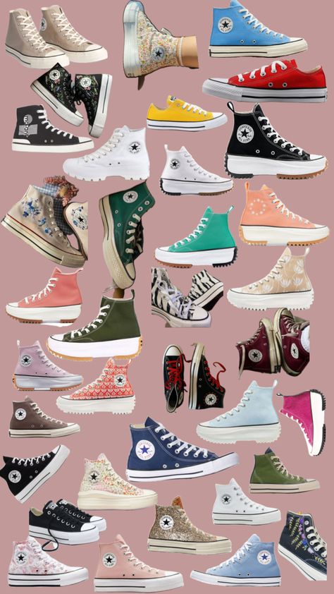 Shoe Collage, Converse Shoes Aesthetic, Shoes Collage, Converse Collection, Advertising Clothing, Converse Aesthetic, 7th Grade, Aesthetic Collage, Create Collage