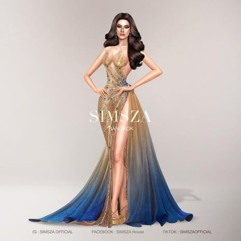 Miss Universe Outfits, Pageant Aesthetic, Miss Universe Gowns, Miss Universe India, Drag Fashion, Summer Gowns, Prom Inspiration, Draw Fashion, Fashion Drawing Tutorial