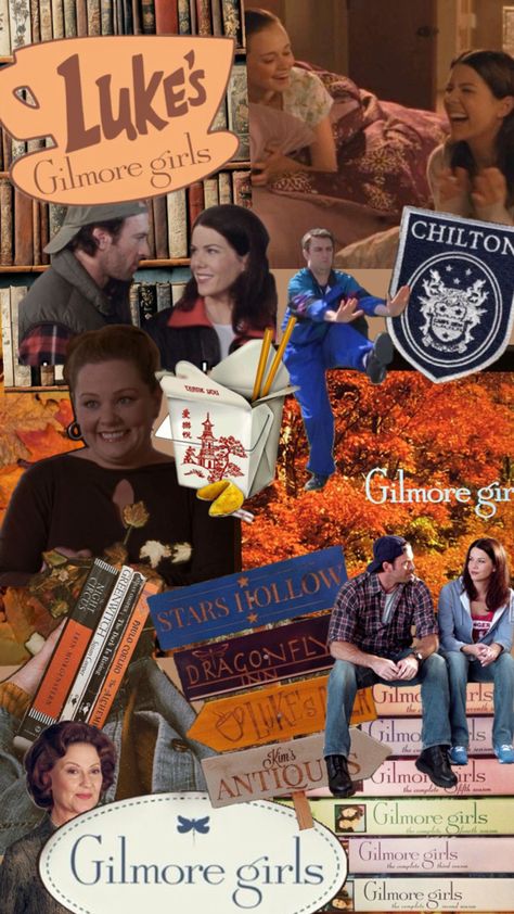 Gilmore girls collage fall aesthetic Gilmore Girls Astethic, Gilmore Girls Collage, Gilmore Girls Fall Aesthetic, Gilmore Girls Party, Gilmore Girls Fall, Shirt Svgs, Birthday 19, Dragonfly Inn, Beige Icons:)