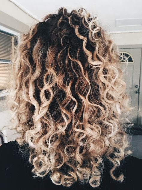 ☼уσυ ∂єѕєяνє α ωнσℓє ѕнєєт σf gσℓ∂ ѕтαяѕ☼ Heavy Highlights On Curly Hair, Half Colored Curly Hair, Curly Hair Dark Roots Light Ends, Curly Blonde Hair With Dark Roots, Clouding Highlights Curly Hair, Curly Hair Balayage Blonde, Ombré Curly Hair, Curly Hair Highlights And Lowlights, Curly Hair Balayage