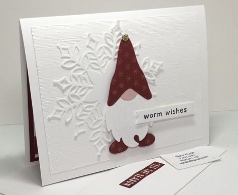 CAS713 Gnome Sweet Gnome by razldazl at Splitcoaststampers Cricut Christmas Cards, Gnome Sweet Gnome, Homemade Christmas Cards, Stampin Up Christmas Cards, Diy Christmas Cards, Christmas Stamps, Christmas Cards To Make, Christmas Card Design, Stamping Up Cards