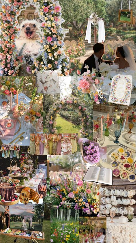 Wildflower wedding collage ideas Wedding Collage Ideas, Garden Theme Birthday, Ariel Wedding, Wildflower Wedding Theme, Wedding Processional, Mums Wedding, Lake House Wedding, Wedding Collage, Dream Wedding Decorations