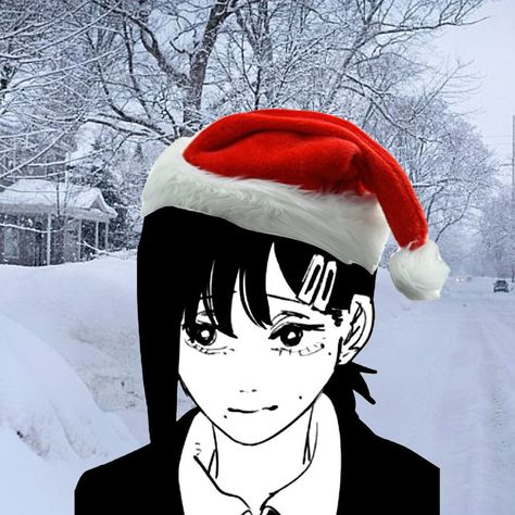 Csm Christmas Pfp, Csm Christmas Icon, Chainsaw Man Christmas Pfp, Anime Xmas Icon, Christmas Pfp Aesthetic Anime, Csm Christmas, Christmas Pfps Anime, Xmas Matching Pfp, Christmas Anime Icon