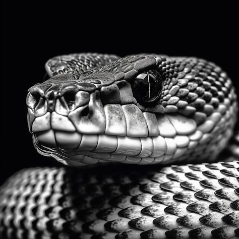 Una imagen en blanco y negro de una serp... | Premium Photo #Freepik #photo #serpiente-cobra Snake Black And White, Sara Tattoo, Snake Photography, Charcoal Ideas, Pencil Sketch Portrait, Old Man Portrait, Snake Wallpaper, Snake Drawing, Snake Tattoo Design