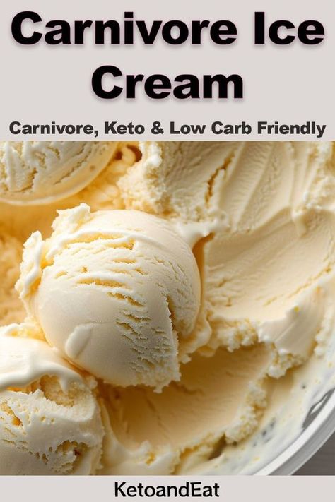 Low Carb Carnivore Ice Cream: Discover the surprising ingredient that elevates this dish. Click now! Keto and carnivore-friendly recipe. Keto Ice Cream Recipe, Caveman Diet Recipes, Ice Cream Vanilla, Vanilla Ice Cream Recipe, Low Carb Ice Cream, Meat Diet, Keto Treats, Ice Cream Ingredients, Keto Friendly Desserts