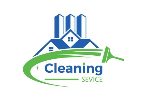 Clean service logo design, Vector design concept Trips Outfits, Cleaning Logo Business, Cleaning Logos, Cleaning Company Logo, Service Logo Design, Cleaning Service Logo, House Cleaning Company, Logo Board, Residential Cleaning Services