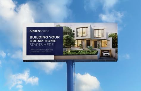 Construction Billboard Template Billboard Construction Design, Property Billboard Design, Construction Billboard Design, Construction Hoarding Design, Hoarding Design Advertising, Construction Banner Design, Bilbord Design, Real Estate Billboard Design, Billboard Design Inspiration