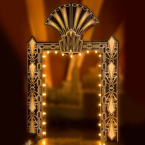 16a1-fancy-fanflair-art-deco-arch-kit-with-lights-000.ashx (1200×1200) Art Deco Party Theme, Cardboard Arch, Arch Structure, Diy Art Deco, Gatsby Party Decorations, Art Deco Arch, Art Deco Party, Entrance Decoration, Great Gatsby Theme