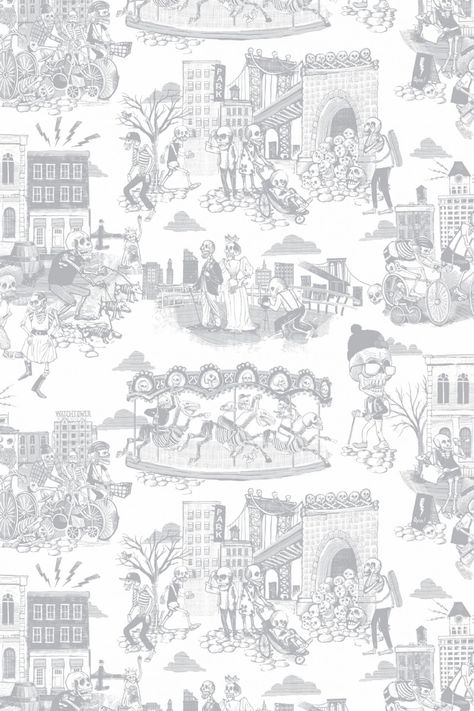 Dumbo Wallpaper, Toile Print, Toile Wallpaper, Paper City, Drops Patterns, New Mexican, How To Install Wallpaper, Mexican Decor, Watch Tower