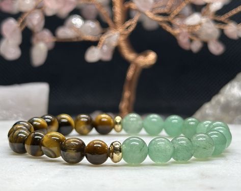 Green Aventurine And Tigers Eye, Eye Green, Green Aventurine Crystal, Obsidian Bracelet, Hamsa Bracelet, Aventurine Crystal, Crystal Healing Bracelets, Snowflake Obsidian, Chakra Bracelet