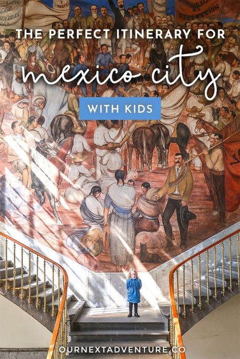 Planning a family trip to Mexico City? Read our perfect 5 day itinerary for exploring the best of Mexico's vibrant capital city with kids. #cdmx #mexicocity #mexico #familytravel | Mexico Family Travel | CDMX | Best of Mexico City | Week in Mexico City | 5 Day Itinerary | Family-Friendly Itinerary | Mexico City with Kids | Where to Stay | Where to Eat | Mexico City Day Trips | Mexico City Travel Tips | Is Mexico City Safe | Best Places in Mexico | Best Cities to Visit in Mexico Places In Mexico, Mexico With Kids, Carribean Travel, Visiting Mexico City, Mexico City Travel, Trip To Mexico, Mexico Travel Guides, Cities To Visit, Central America Travel