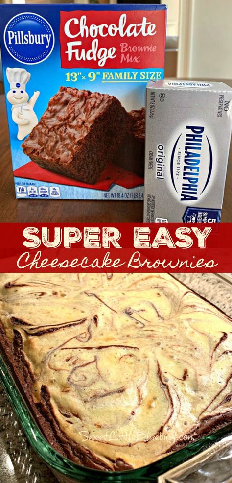 Cheese Brownies, Cheesecake Brownie, Cream Cheese Brownies, Cheesecake Brownies, Easy Cheesecake, Brownie Cake, Cake Mix Recipes, Fudgy Brownies, Fudge Brownies