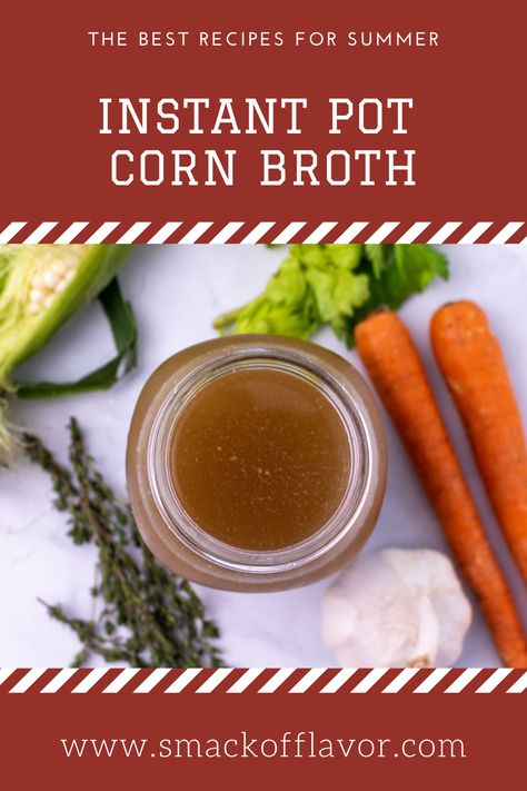 Make pressure cooker (Instant Pot) corn broth with your leftover corn cobs. Take off the kernels and save these in the freezer for fall or winter. Make flavorful vegetarian, broth that can be great for big batches of soup and is freezer friendly. Store the broth in the freezer for an easy soup recipe later. A great way to use up leftover and vegetable scraps to reduce food waste. An easy broth recipe. Corn Broth, Vegetarian Broth, Leftover Corn, Instant Pot Corn, Corn Stock, Braising Recipes, Vegetable Scraps, How To Cook Corn, Soup Broth