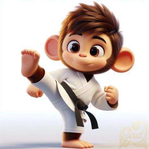 https://card9.com/ai/cute-monkey-karate Karate Illustration, Monkey Samurai, Monkey Superhero, 3d Monkey, Karate Monkey, Monkey Mascot, Monkey Coloring Pages, Monkey Games, Ju Jitsu