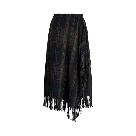 Fringe-Trim Plaid Wrap Skirt Wrap Skirt Pattern Free, Plaid Wrap Skirt, Wrap Skirt Pattern, Skirt Pattern Free, Wimbledon Fashion, Ralph Lauren Plaid, Swimwear Dress, Plaid Skirt, Fringe Trim