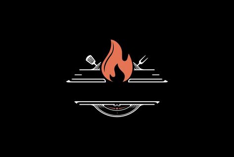 Grill Logo Design, Bbq Grill Logo, Restaurant Brand Design, Grill Logo, Camera Cartoon, Food Logo Design Inspiration, Logo Evolution, Menu Design Template, Beauty Salon Logo