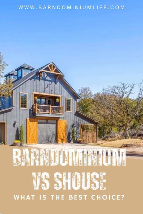 Explore the differences between barndominiums and shouses—find out which one suits your needs! Small Barndominium With Shop, Barndominium Shop Ideas, Studio Barndominium, Beautiful Barndominiums, Barndominium Office Building, Basic Barndominium, True Barndominium, Tiny Barndominium, Barndominium Shell Kits