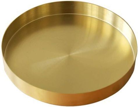 Amazon.com: UniDes - Round Brass Tray,Small Gold Decorative Tray Metal Storage Organizer Tray for Modern Home,Matte Brass Finish | 7 Inch : Home & Kitchen Gold Mirrored Tray, Round Gold Table Tray, Large Bronze Mirror Tray, Gold Serving Tray, Hammered Brass Tray, Gold Tray, Brass Tray, Brass Finish, Decorative Storage