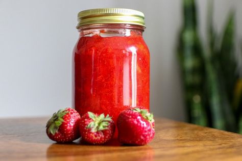 Homemade Strawberry Freezer Jam is immensely easy to make, as it only requires three ingredients: fruit, pectin, and sugar. Enjoy, y'all! Canning Room, Raspberry Cream Pies, Kentucky Food, Southern Tomato Pie, Strawberry Freezer Jam, Freezer Jam Recipes, Strawberry Pie Recipe, Screened Porch Designs, Freezer Jam