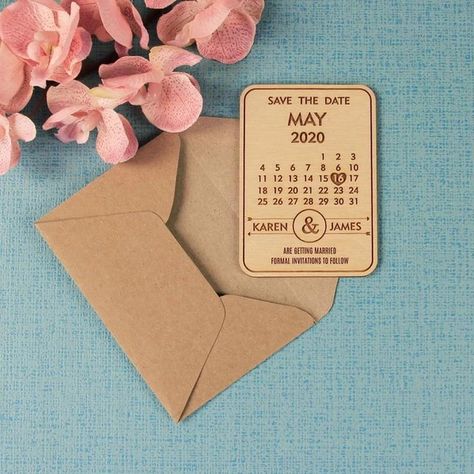 Handmade Save The Date, Wooden Wedding Invitations, Personalised Calendar, Wedding Magnet, Custom Calendar, Save The Date Magnets, The Wedding Date, Wedding Save The Date, Wooden Wedding