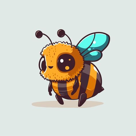 Vector flying honey bee bumblebee charac... | Premium Vector #Freepik #vector #hornet #bee-logo #queen-bee #bee-cartoon Flying Honey Bee, Bee Mascot, Bee Character, Bee Cartoon, Bee Logo, Character Logo, Bee Illustration, Cartoon Bee, Logo Mascot