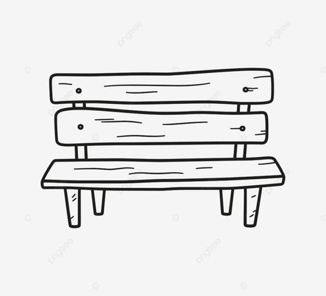 Bench Drawing Simple, Bench Doodle, Park Bench Drawing, Bench Drawing, Wood Drawing, Drawing Wood, Vintage Bench, Cool Desktop, Fire Flower