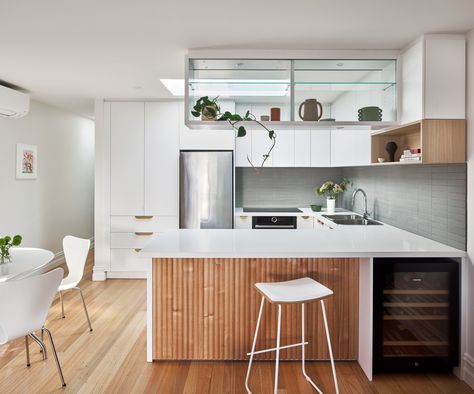 Port Melbourne - Contemporary - Kitchen - Melbourne - by Jasmine McClelland Design | Houzz AU Port Melbourne, Period Home, Eco Living, Kitchen Photos, Laundry In Bathroom, Dining And Kitchen, Contemporary Kitchen, Bedroom Storage, Kitchen Living