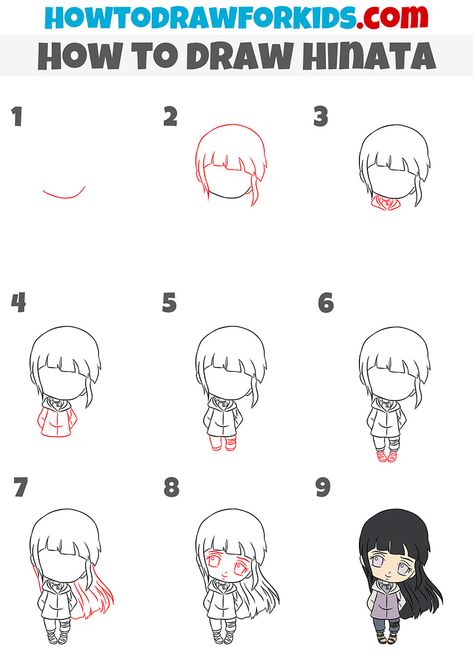 Cute Easy Anime Drawings Step By Step, Chibi Drawing Step By Step, Naruto Drawings Step By Step, Anime Drawings Tutorials Step By Step, Drawing Step By Step Anime, How To Draw Naruto Step By Step, Hinata And Naruto Drawings Easy, How To Draw Yor Forger Step By Step, Manga Step By Step