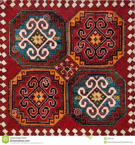 Armenian Ornament - Download From Over 49 Million High Quality Stock Photos, Images, Vectors. Sign up for FREE today. Image: 29921037 Armenian Embroidery, Nomadic Culture, Armenian Alphabet, Armenian Culture, Leather Jewellery, Turkish Art, Modern Carpet, Carpet Design, Patterned Carpet