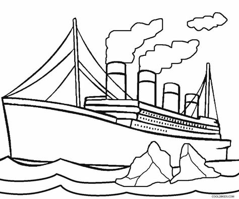 Printable Titanic Coloring Pages For Kids | Cool2bKids Titanic Drawing, Titanic Art, Titanic Sinking, Titanic Ship, Shingle Colors, Ship Drawing, Easy Coloring Pages, Coloring Pages To Print, Free Printable Coloring