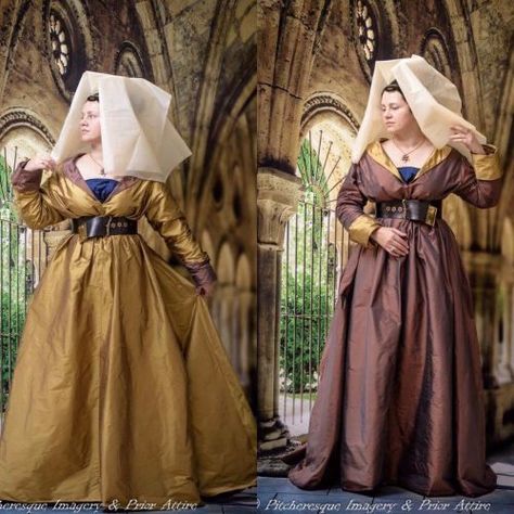 15th Century Burgundian Fashion-inspiration for the Duchess's gown 15th Century Fashion, 15th Century Clothing, Middle Ages Clothing, Big Hats, Medieval Garb, Medieval Clothes, Medieval Costume, Century Clothing, Medieval Dress