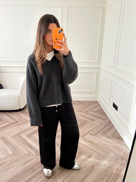 Oversized wool jumper curated on LTK Charcoal Jumper Outfit, Oversize Grey Sweater Outfit, Oversized Gray Sweater Outfit, Oversized Jumper Outfit, Grey Jumper Outfit, Oversized Sweatshirt Outfit, Grey Sweater Outfit, Oversized Knitted Jumper, Grey Knitwear