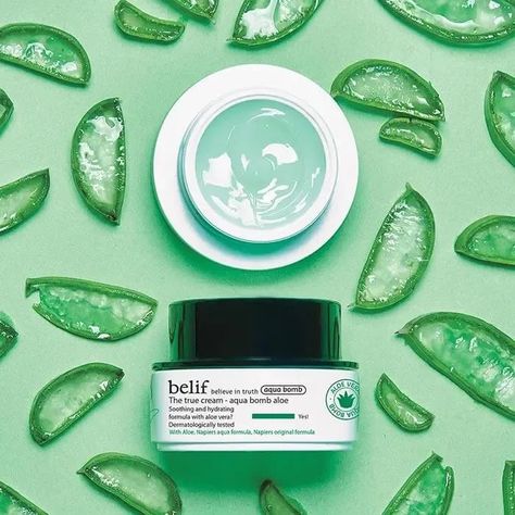 belif Aqua Bomb Aloe is a cooling, lightweight gel-cream that features aloe vera extract to help soothe irritated and sun-exposed skin. Avon Skin Care, Smooth Skin Texture, Skin Science, Aloe Vera Extract, Gel Cream, Flower Extract, Best Face Products, Smooth Skin, Hyaluronic Acid