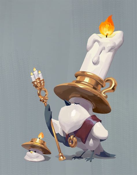 ArtStation - candle bird Candle Light Illustration, Candle Concept Art, Candle Character Design, Candle Character, Candle Cartoon, Bird Monster, Lighting References, Master Study, Traditional Animation