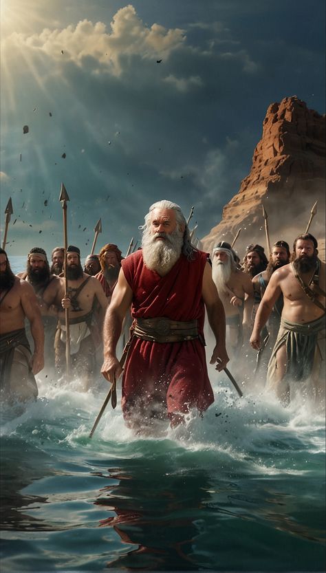 Moses passing with the Israelites through the Red Sea 1 Moses Red Sea, The Red Sea, Red Sea, Storytelling, Entertainment, Photography, Red, Quick Saves, Art