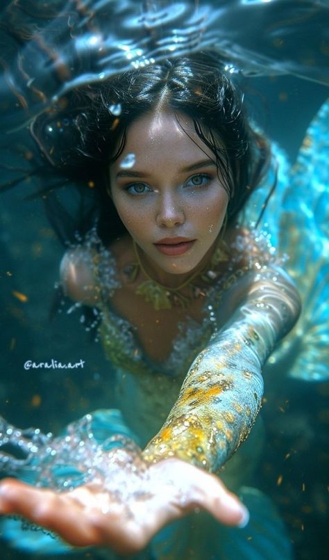 Character Painting Ideas, Mermaid Stories, Underwater Portrait, Mermaid Photography, Rare Features, Underwater Painting, Disney Princess Artwork, 100k Followers, Steampunk Women