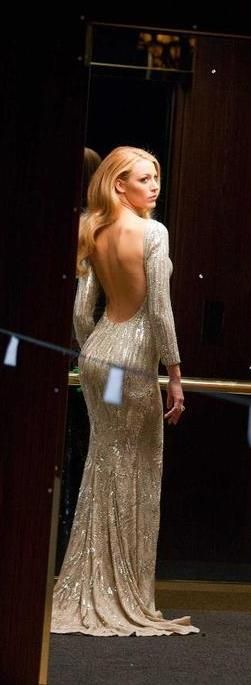 Blake Lively on set of her Gucci campaign Gucci Campaign, Blake Lively Style, Gossip Girls, Open Back Dress, Blake Lively, Gorgeous Gowns, Back Dress, Fancy Dresses, The Back