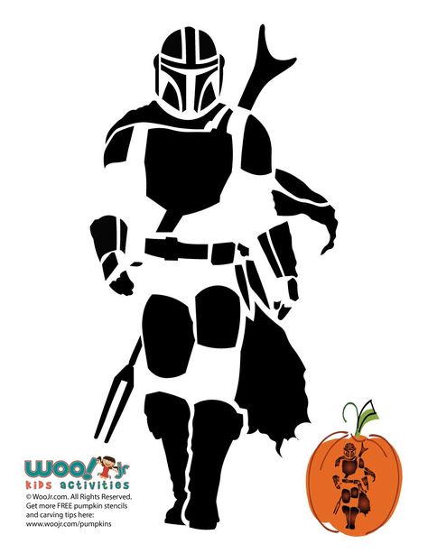 Mandalorian Pumpkin Carving Design | Woo! Jr. Kids Activities Starwars Pumpkin Carving Stencils, Mandalorian Pumpkin Stencil, Mandalorian Stencil, Starwars Pumpkin Carving, Mandalorian Pumpkin Carving, Mandalorian Pumpkin, Pumpkin Stencil Printable, Star Wars Pumpkin Carving, Mandalorian Art