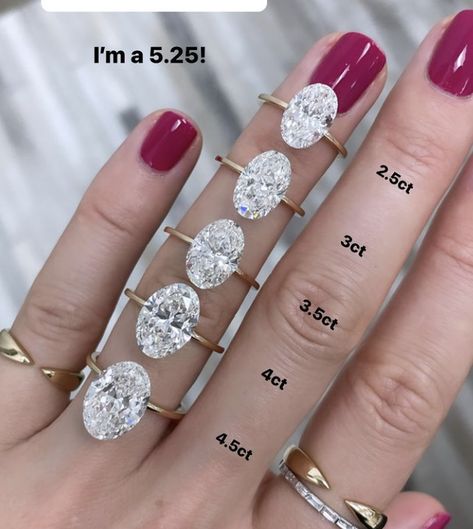 Three Carat Oval Engagement Ring, 4 Carrot Diamond Ring, Oval Ring Carat Size Chart, Oval Diamond Carat Size Chart, Carat Sizes On Hand Oval, Radiant Vs Oval Engagement Ring, 4 Carat Engagement Rings Oval, 3.5 Ct Oval Engagement Ring, Oval Engagement Ring 5 Carat