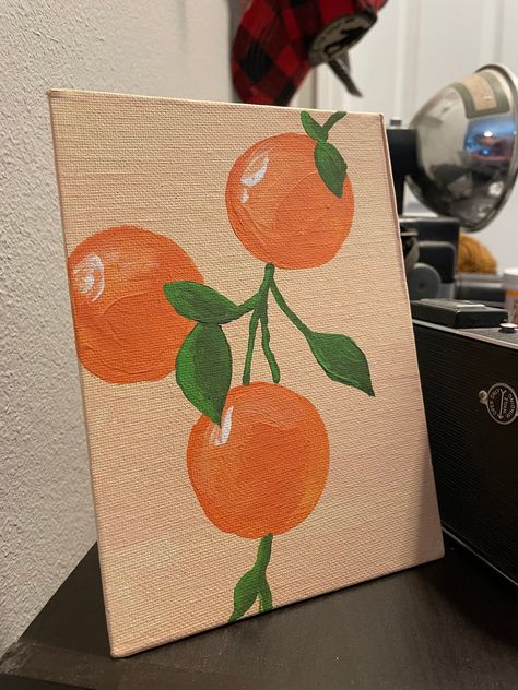 This item is an acrylic painting of oranges on canvas. These are hand painted and could vary slightly piece by piece. Bright Easy Paintings, Inspo For Painting Easy, Simple Beginner Painting, 2 Color Painting Ideas, Paint Your Own Wall Art, Paint Ideas Small Canvas, Oranges Painting Acrylic, Easy Small Acrylic Painting Ideas, Diy Painting For Bedroom