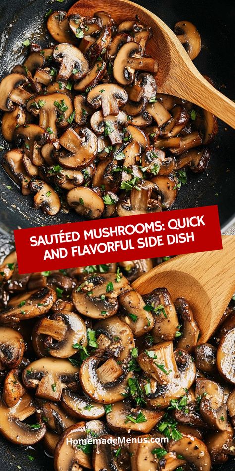 Looking for "Mushrooms As A Side Dish"? Try this "Sautéed Mushrooms" recipe, which is an easy and fast way to enjoy a healthy and flavorful side. These mushrooms are sautéed to perfection, making them the perfect addition to your dinner plate. #MushroomsAsASideDish #SautéedMushroomsEasy #SautéedMushrooms #BestWayToCookMushrooms