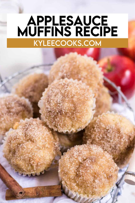 An image of Applesauce Muffins Strawberry Applesauce Muffins, Applesauce Muffins No Egg, Applesauce Recipe Easy, Toddler Applesauce Muffins, Low Sugar Apple Recipes, Things To Make With Applesauce, Apple Recipes No Sugar, Applesauce Recipes Easy, Gluten Free Applesauce Muffins