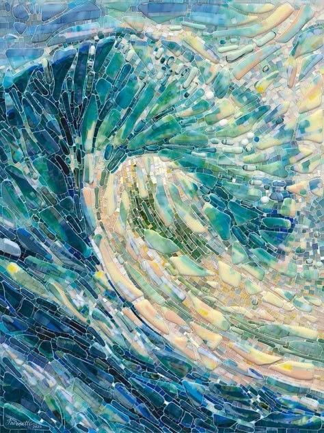 Mosaic Waves, Landscape Mosaic, Mosaic Tile Art, Glass Mosaics, Wave Art, Posters Framed, Mosaic Wall Art, Buy Wall Art, Prints Art