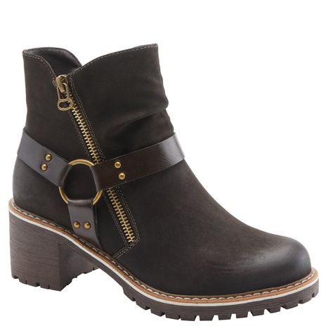 Lug Sole Boots, Spring Step Shoes, Zipper Heels, Harness Boots, Leather Boots Women, Womens Ankle Boots, Nubuck Leather, Lug Sole, Womens Boots Ankle