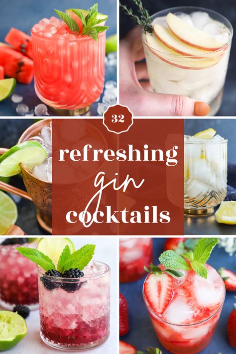 From fruity and floral to classic and sophisticated, these gin cocktail recipes are sure to quench your thirst and impress your taste buds. With a list of gin drinks like this one, it’s easy to find someone for everyone! Watermelon Gin Cocktail, Blackberry Gin Fizz, Easy Gin Cocktails, Strawberry Gin, Christmas Gin, Rhubarb Gin, Spring Cocktails Recipes, Fall Cocktails Recipes, Gin Cocktail Recipes